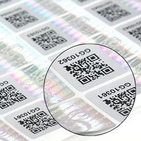 Étiquettes autocollantes de sécurité anti-contrefaçon holographiques bon marché avec logo de code QR personnalisé