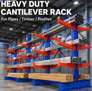 Factory Direct Industrial Cantilever Rack with Guardrail for Storage - Product Image 1