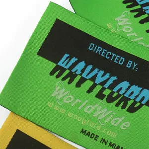 OEM Customized Name Branded Logo Clothing Tags Damask Garments Washable Woven Neck Labels With Mixed Colors For Clothes