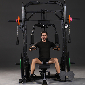 Cage de musculation avec barre Smith, systèmes de tirage vertical, machine à croisement de câbles et fixation pour câbles pour salle de sport à domicile - Product Image 6