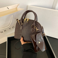 Sac à bandoulière pour femme, motif crocodile, nouvelle collection 2025, fermeture éclair, design de forme