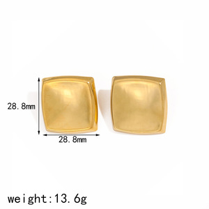 <b>Stud</b> <b>Earrings</b> Square Geometric Gold Tone For Women Everyday Wear - Product Image 3