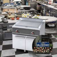 Pemanggang Gas Stainless Steel Silver 1/3 Pit dengan Kabinet Dasar 11.8KW Peralatan Dapur Komersial untuk Restoran & Hotel