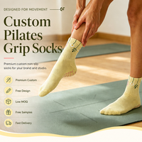 Chaussettes de Pilates Fashion Grip, résistantes à l'usure, élastiques, pour exercices à domicile, chaussettes de yoga décontractées personnalisées, chaussettes de sport