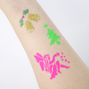 Stencil Adesivi Riutilizzabili in PVC per Tatuaggi Temporanei e Modelli Personalizzabili con Glitter per Trucco Viso, Body Art e Design all'Henné - Product Image 6