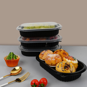 Dùng một lần Takeaway bao bì Hộp Ăn Trưa 1/2/3 ngăn hình chữ nhật bữa ăn chuẩn bị hộp đựng thức ăn bằng nhựa - Product Image 5