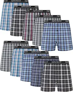 Hot bán 10-gói chúng tôi/EU Kích thước S-XXL đa màu sắc nam dệt BOXER SHORTS tùy chỉnh Jacquard eo Polyester Cotton Panties cho nam giới