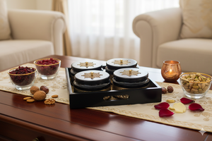 Metal Fruit and <b>Beverage</b> Container <b>Set</b> with <b>Serving</b> Tray Modern Multi Use Pot Jar for Home Kitchen Organization - Product Image 5