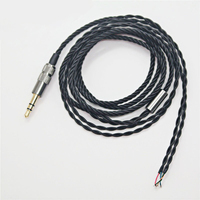 Câble de remplacement pour écouteurs semi-fini en fil de cuivre à 4 brins 3.5mm plaqué or Accessoire pour casque d'écoute pour le bricolage Opération manuelle