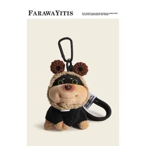 Super doux DIY <span class=keywords><strong>petit</strong></span> porte-clés pendentif PP coton rempli abeille chiot en peluche rempli animal ours poupée - Product Image 3