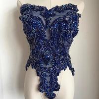 Nieuwe Designer Bridal Jurk Borduurwerk, Inspiratie Bling Shine Diy Bruidsjurk Volledige Body Strass Applique