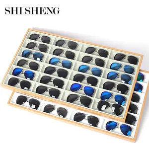 SHI SHENG 24 Grid Sunglass Storage Rack Shelf Eyeglasses Show Display Tray for Shop Window Home Storage