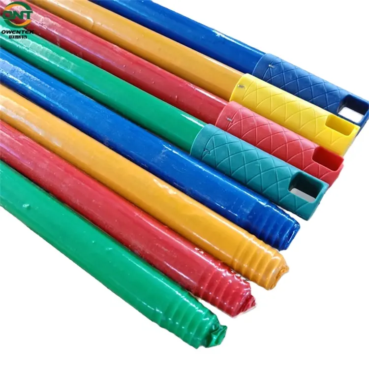 Wholesale PVC Coating Broom Handle Wooden Broom Stick Solid 120cm Length Mop Handle Household items