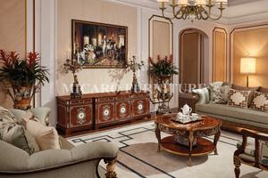 Ensemble de canapés de luxe en bois, meubles anciens de style britannique classique vintage Royal - Product Image 3