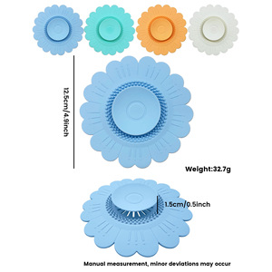 Sunflower Silicone Drain Filter Anti Odor Sink Drain Stopper Hair Catcher Bathroom <b>Kitchen</b> Sewer Anti-clog Floor Drain Cover - Product Image 6