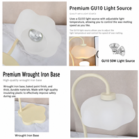 Lampe chauffe-bougie électrique Creative Cloud avec abat-jour en verre dépoli, pour fondre la cire, à intensité variable, avec minuterie, aromathérapie, veilleuse réglable