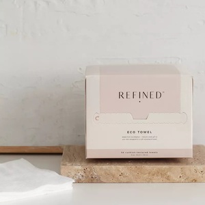 Asciugamano Viso <span class=keywords><strong>Monouso</strong></span> XL in Cotone Biodegradabile Ecologico Personalizzato 26x30cm per Cura della Pelle, Spa e Struccatura - Product Image 2