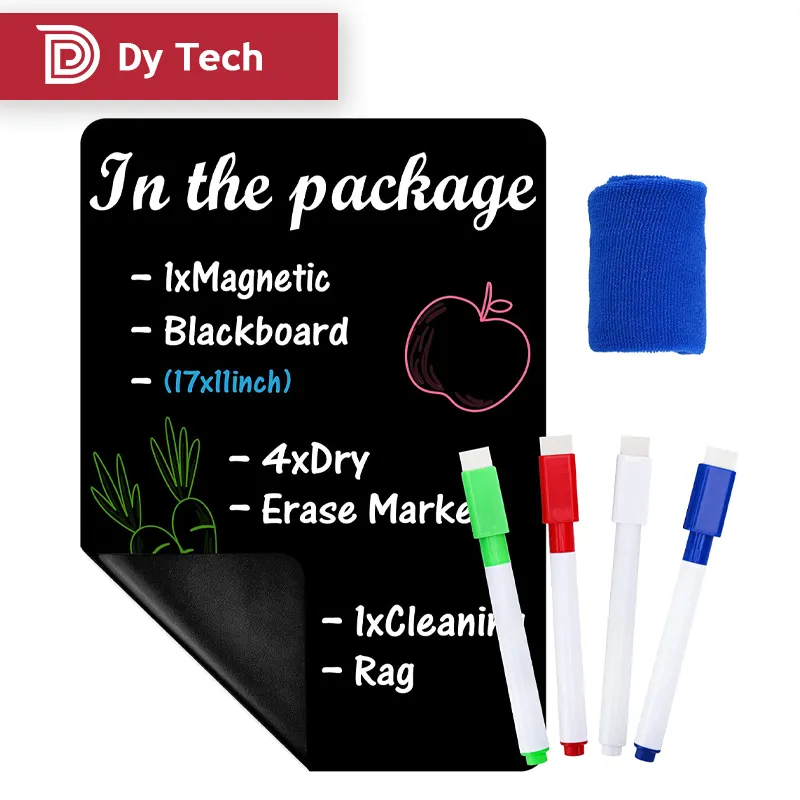 कस्टम चुंबकीय सूखा मिटा बोर्ड फ्रिज के लिए 17x11 इंच आकार अनुकूलन चॉकबोर्ड ब्लैकबोर्ड चुंबकीय मार्करों और रबड़ के साथ
