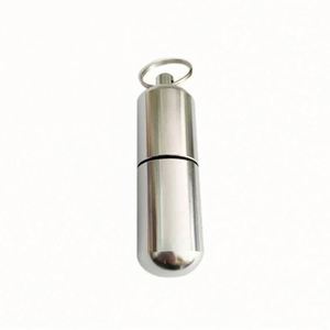 Wholesale Mini Travel Pill Holder Portable Mini Aluminium Pill Organizer Case Container Small Pocket Pill Box Keychain - Product Image 2