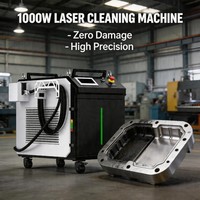 Machine de nettoyage au laser à fibre pulsée refroidie par eau 1000W avec système de contrôle intelligent pour le nettoyage des surfaces en alliage d'aluminium HF LASER
