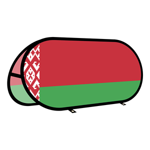 Bannière ovale pop-up Belarus en tissu tricoté warp-knit pour la promotion publicitaire en extérieur, tente extérieure - Product Image 1