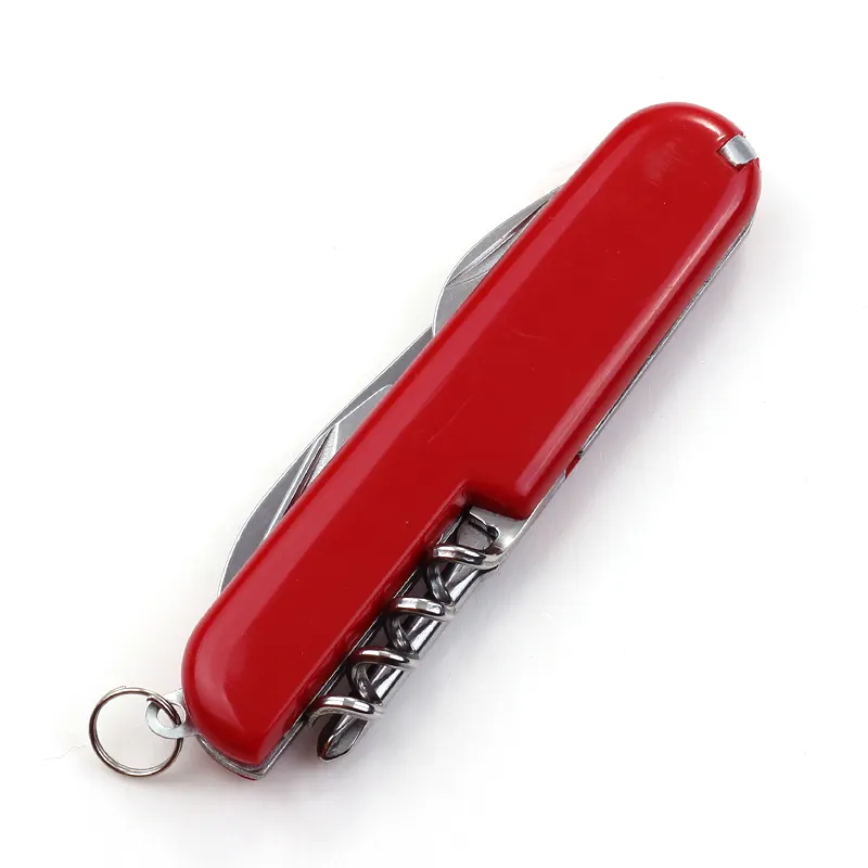 Stainless Steel Multifunction Knife Swiss Knife With ABS Material Red Color Handle