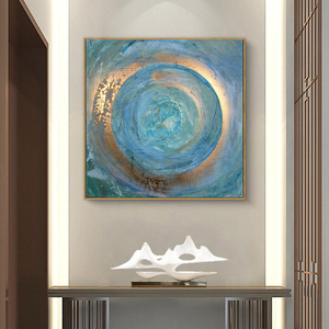 Arte abstracto nórdico círculo azul pintura sobre lienzo <span class=keywords><strong>cuadros</strong></span> de pared <span class=keywords><strong>escandinavos</strong></span> para sala de estar - Product Image 4