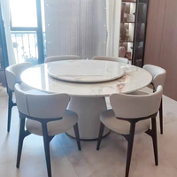 Ensemble de table à manger moderne de luxe avec plateau rond en marbre et chaises confortables pour la maison ou le bureau