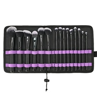 Ensemble de pinceaux de maquillage de luxe pour les yeux, le fond de teint, les lèvres, logo personnalisé, pinceaux de maquillage 15 pièces avec sac
