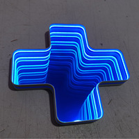 Enseigne publicitaire LED personnalisée à lettres lumineuses effet miroir infini pour entreprises et commerces, étanche IP54, garantie 2 ans, directement du fabricant