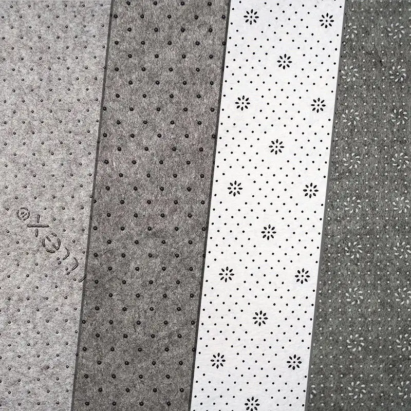 Großhandel Vlies Polyester PVC oder Silikon gepunktete Rücken nadel gestanzt Vlies grau Kunststoff Filz Stoff für Stoff/