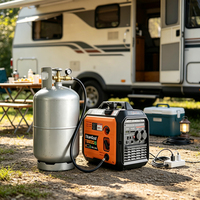 Generador Inverter Compacto Portátil de Doble Combustible 2.5KW Máx. con Alternador de Cobre Puro, Silencioso, de 4 Tiempos, Refrigerado por Aire para Hogar, RV y Camping