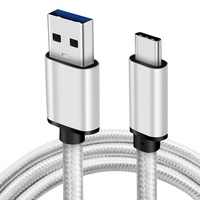 Cable de Datos USB-A Tipo C con Cubierta de Nailon Trenzado, Conductor de Cobre Puro para Teléfonos Android, Carga Rápida de 3A, USB 3.0, Transferencia de Datos de 60W