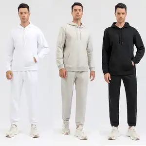 Erkekler özel Sweatpants ve Hoodie seti % 100% pamuk Unisex Hoodie seti özel Logo ter pantolon ve Joggers Hoodies seti özelleştirmek