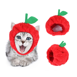 Gorro de Fresa para Perro y Gato, Gorros para Mascotas, Orejeras Cálidas para Perros, Protección Auditiva, Envoltura para la Cabeza, Gorro Divertido de Fresa para Gatos, Halloween - Product Image 6