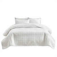Parure de lit King Size 3 pièces en microfibre brossée avec motifs géométriques 3D, drap et taies d'oreiller, pour toutes les saisons