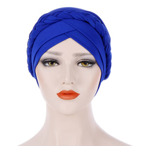 Q514 Musulman Femmes Stretch Coton Tresse Turban <span class=keywords><strong>Chapeau</strong></span> Écharpe <span class=keywords><strong>Cancer</strong></span> Chimio Bonnets Casquettes Hijab Chapeaux Tête Wrap D'autres Chapeaux - Product Image 3