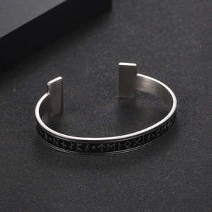 Viking Rune Men's Open <b>Cuff</b> <b>Bracelet</b> Tibetan <b>Silver</b> Letter Design Gift Jewelry CZ065 - Product Image 2