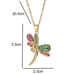 Collar De Libelula brillante circón libélula gargantilla collar exquisito dulce insecto mariposa libélula clavícula collar - Product Image 6