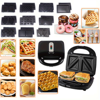 3 4 5 6 7 8 9 10 en 1 machine à sandwich assiettes détachables ensemble de gaufres grille-pain 4 tranches/choux aux œufs/noisette/biscuits/beignet