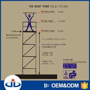 Échafaudage mobile en aluminium certifié CE, hauteur de travail 3,5 m, excellent pour la construction - Product Image 5