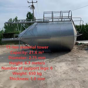Silo de Acero Galvanizado para Alimento de Animales, Aves de Corral y Cerdos, de 3/5/8/10/15/20T, para Almacenamiento de Granos en Granjas - Product Image 6