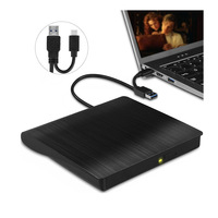 Grabadora de DVD Externa Tipo C USB 3.0 para Portátil con 2 Puertos USB y Ranura para Tarjetas SD/TF, Caché de 8 MB, Corrección de Errores DVD-RW