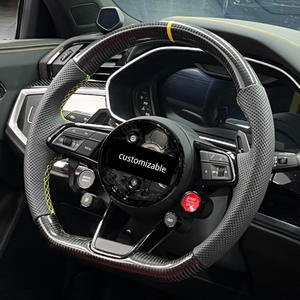 Volante Deportivo Multifunción de Fibra de Carbono Hecho a Mano para <span class=keywords><strong>Audi</strong></span> A3 A4 A5 S5 A6 A7 S7 RS7 A8 Q3 Q5 Q7 TT R8, Personalizado - Product Image 4