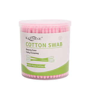 <span class=keywords><strong>Coton</strong></span>-tiges personnalisés avec logo <span class=keywords><strong>de</strong></span> marque privée, emballage en pot, tête ronde, 200 pièces, bâtonnets en papier, cotons-tiges avec boîte ronde - Product Image 2