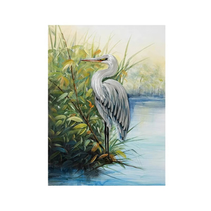 Grue, peinture à l'huile 100% peinte à la main, art mural pour la maison, chambre à coucher, salon, peinture décorative, peinture animale suspendue - Product Image 2