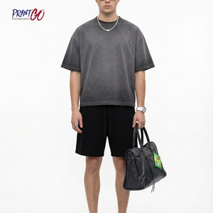 T-shirt Homme Personnalisé Coupe Boxy Imprimé Coton Lourd Streetwear Oversize Épaules Tombantes Impression DTG - Product Image 3