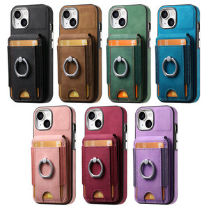 Étui de téléphone en cuir PU avec porte-cartes et support anneau antichoc pour iPhone 16/15/14/13/12/11 Édition Noël - Product Image 3
