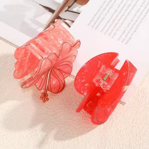 Оптовые модные заколки-крабики для волос в виде тропического антуриума, искусственные цветы в гавайском стиле - Product Image 4