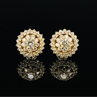 Boucles d'oreilles clous de luxe en or 14K 18K plaqué rhodium, serties de diamants de laboratoire taille brillant, certifiés IGI, finition raffinée